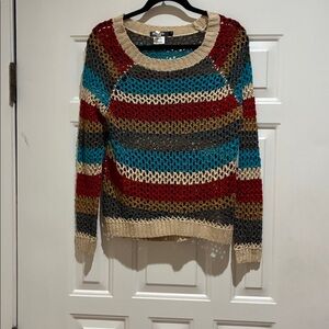 Miss Kelly 1999 Striped Multicolor cotton blend Knit Sweater